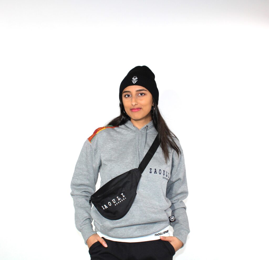 MONOGRAM GREY-NAVY HOODIE