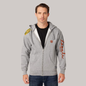 SIGNATURE GREY ZIP HOODIE